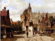 European city landscape, street landsacpe, construction, frontstore, building and architecture.009 unknow artist